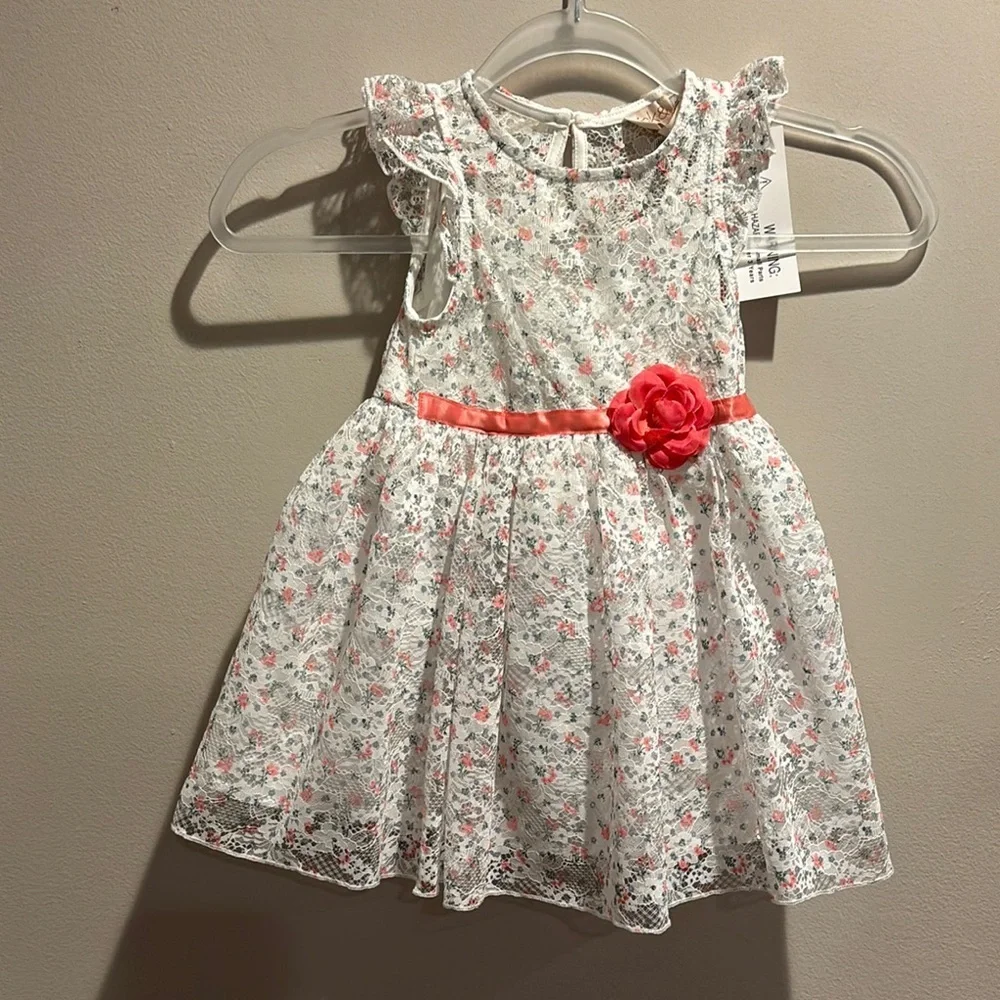 Red and White Sleeveless formal dress with Flutter Sleeves